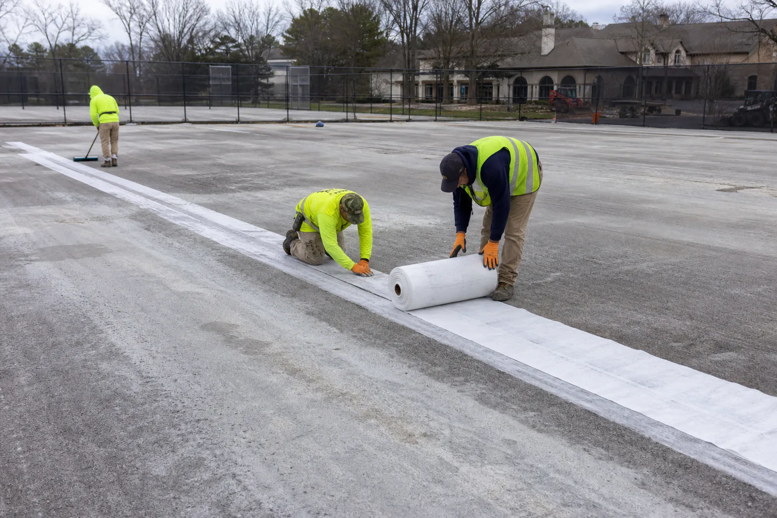 Crack treatment applied during the Bluegrass Country Club conversion