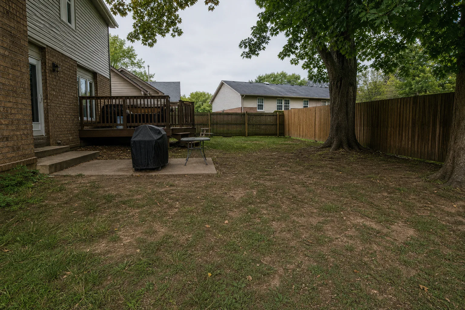 Bowling Green backyard before multi-sport court construction