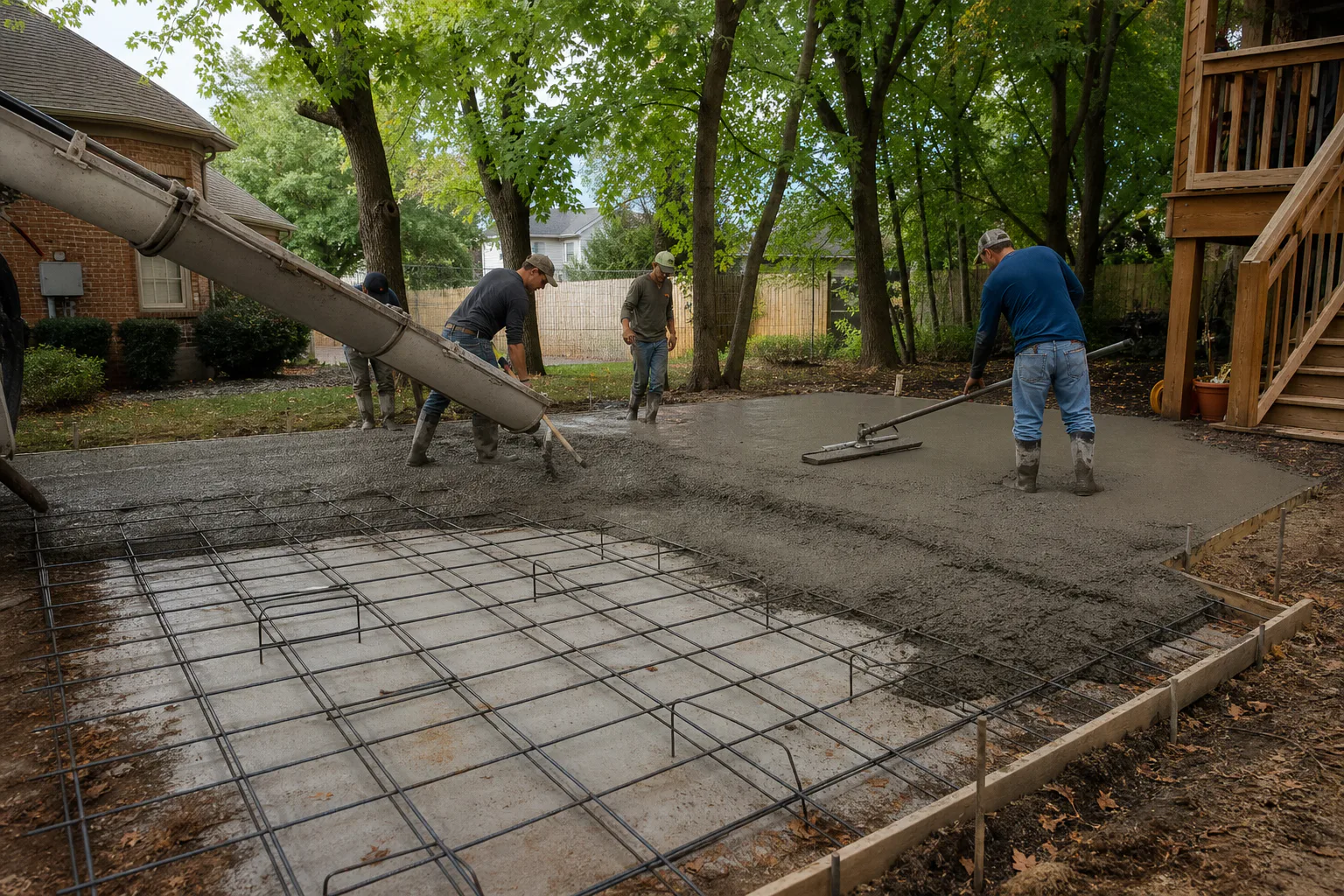 Concrete slab construction for the Bowling Green multi-sport court