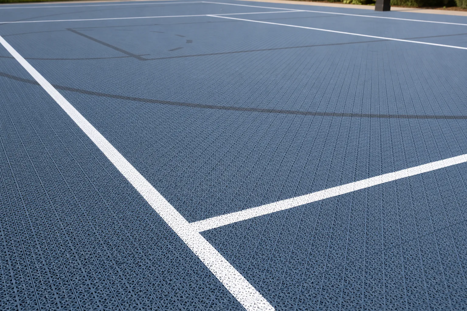 Pickleball and basketball line hierarchy on the completed multi-sport surface